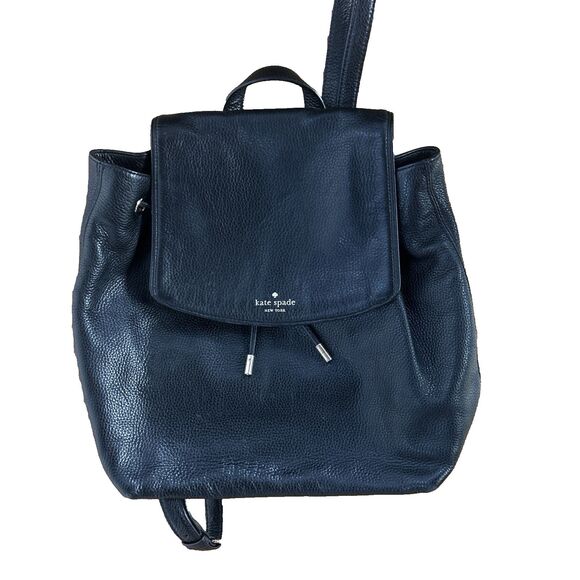 Kate Spade Backpack Purse Mulberry Street Small Breezy Black Pebbled Leather - Picture 3 of 9